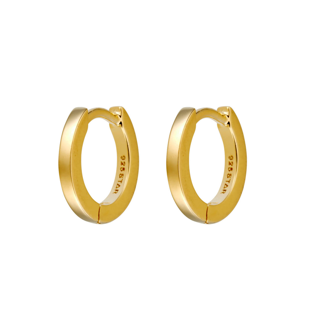 Micro Square Huggie 10mm Gold