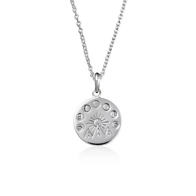 Moon And The Mountains Medallion Necklace