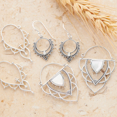 Ancient Archways Pearl Hoops