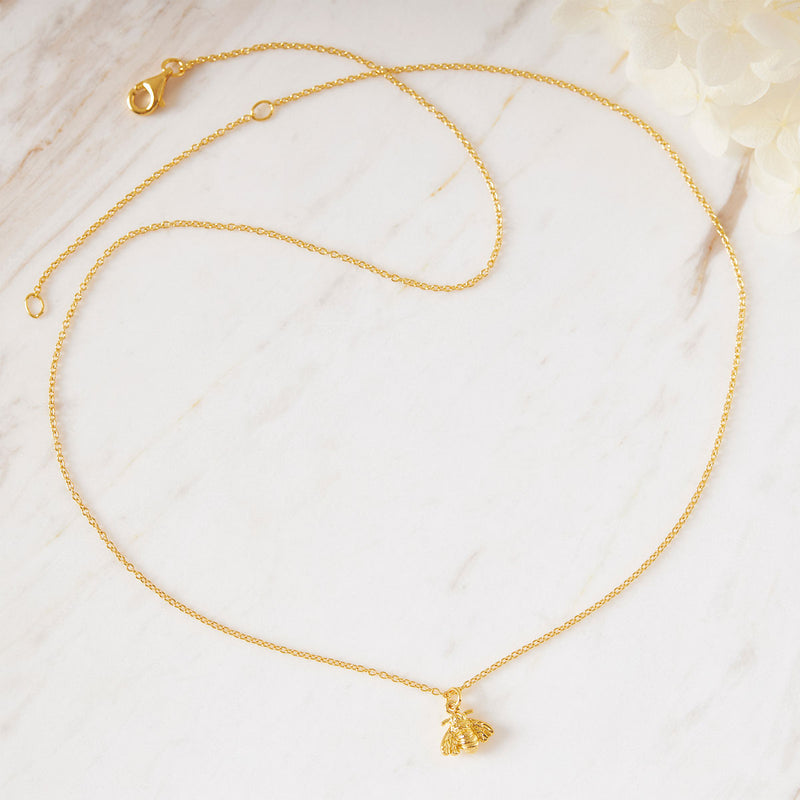 Bee Pollination Necklace Gold