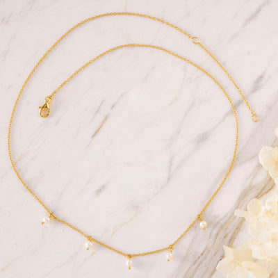 Pearl Drop Necklace Gold
