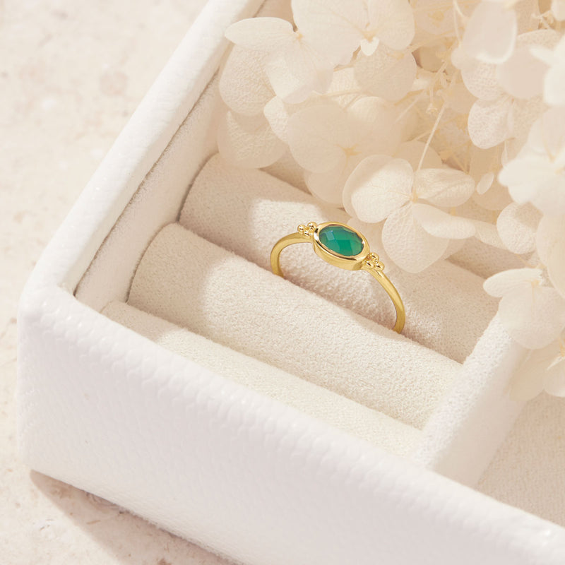 The Visionary Green Onyx Ring Gold
