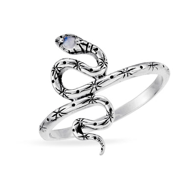 Mystic Serpent Moonstone Ring