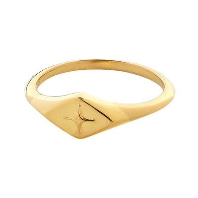 Celestial Diamond Signet Ring Gold