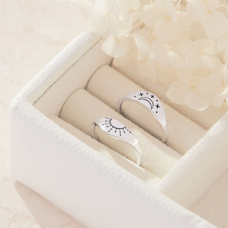 Celestial Duality Curved Ring Set