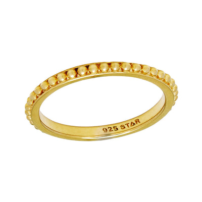 Beaded Stacker Ring Gold
