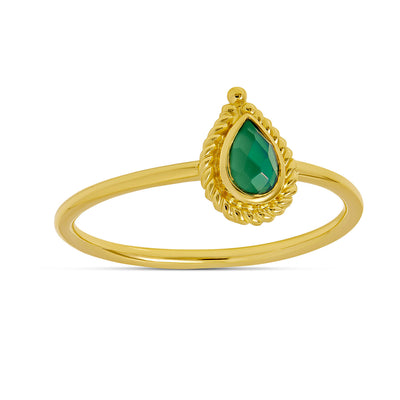 Luria Green Onyx Ring Gold