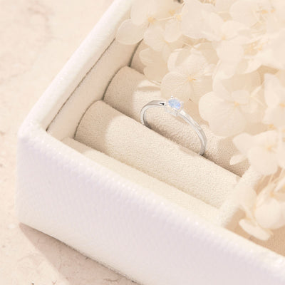 Solitaire Moonstone Ring
