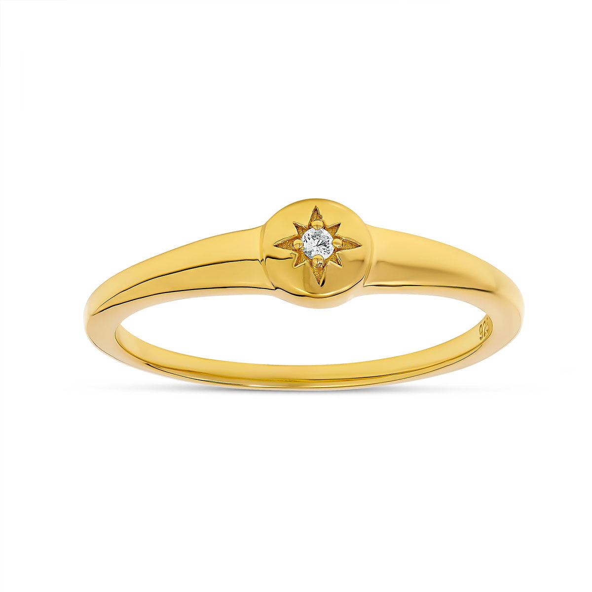 Vega Star White Topaz Ring Gold