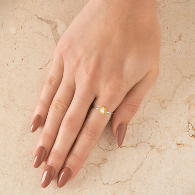 Delicate Sunflower Two Tone Ring