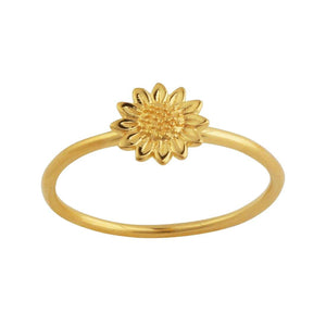 Delicate Sunflower Ring Gold