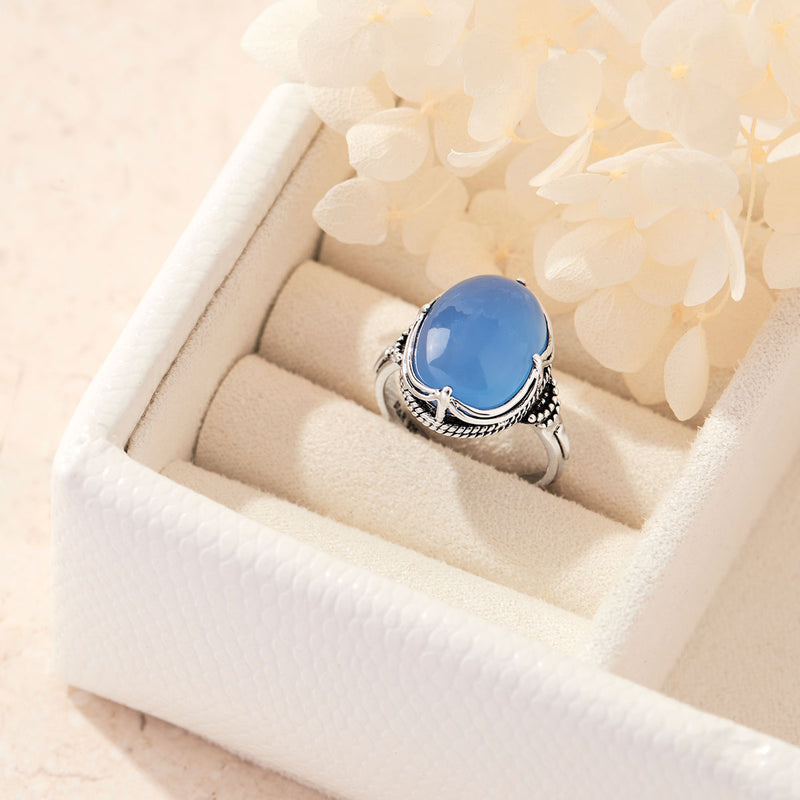 Frozen Wonderland Blue Calcedony Ring