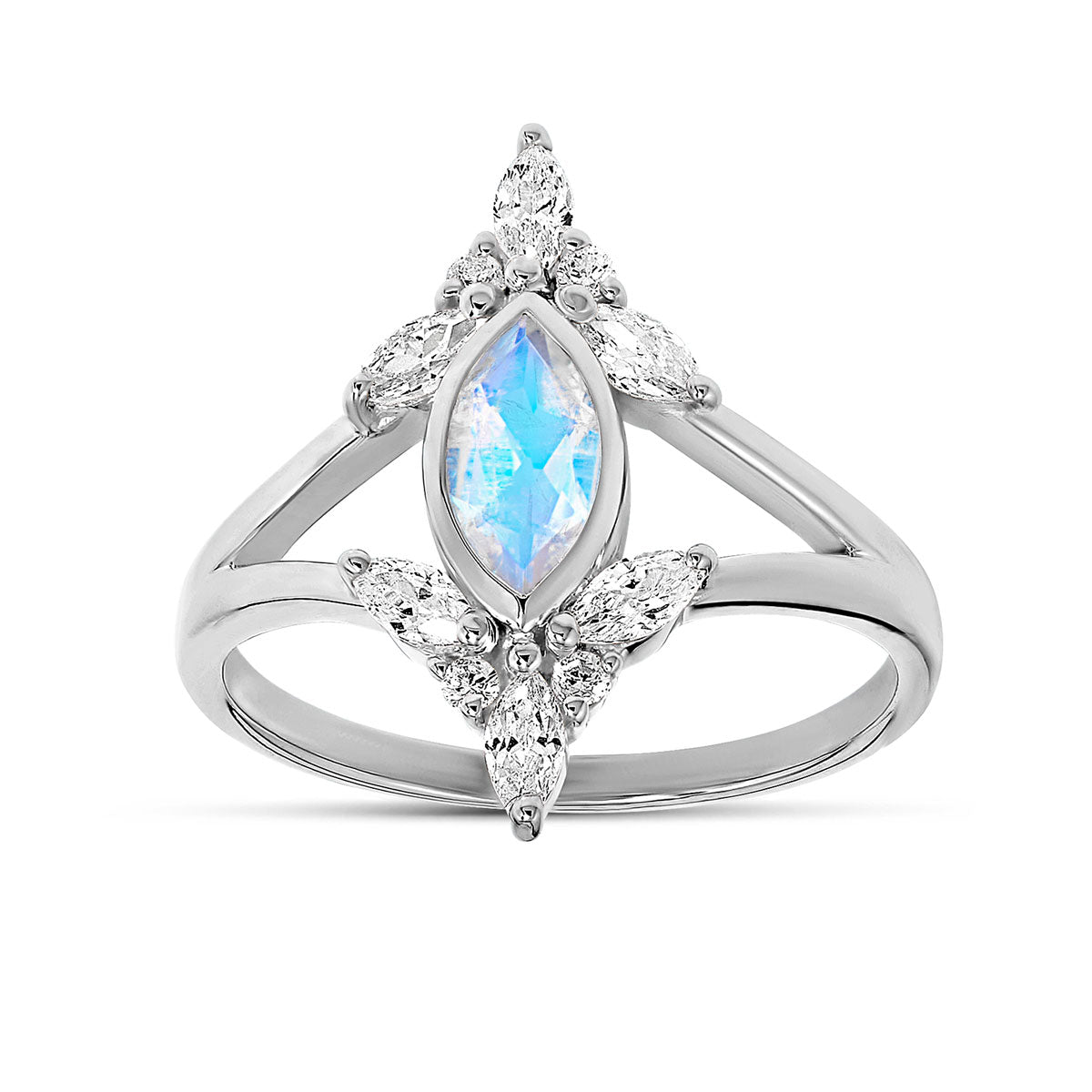 Aurora Halo Moonstone Ring