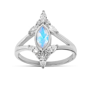 Aurora Halo Moonstone Ring