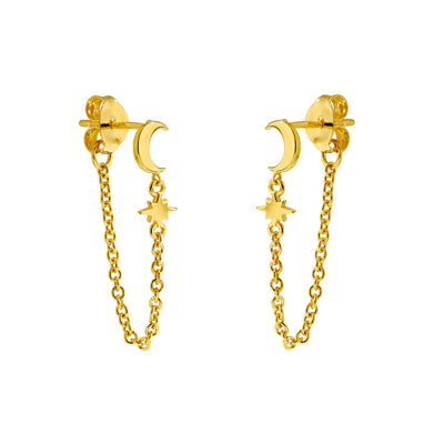 Chained Night Sky Studs Gold