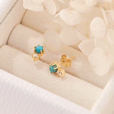 Starlit Turquoise Studs Gold