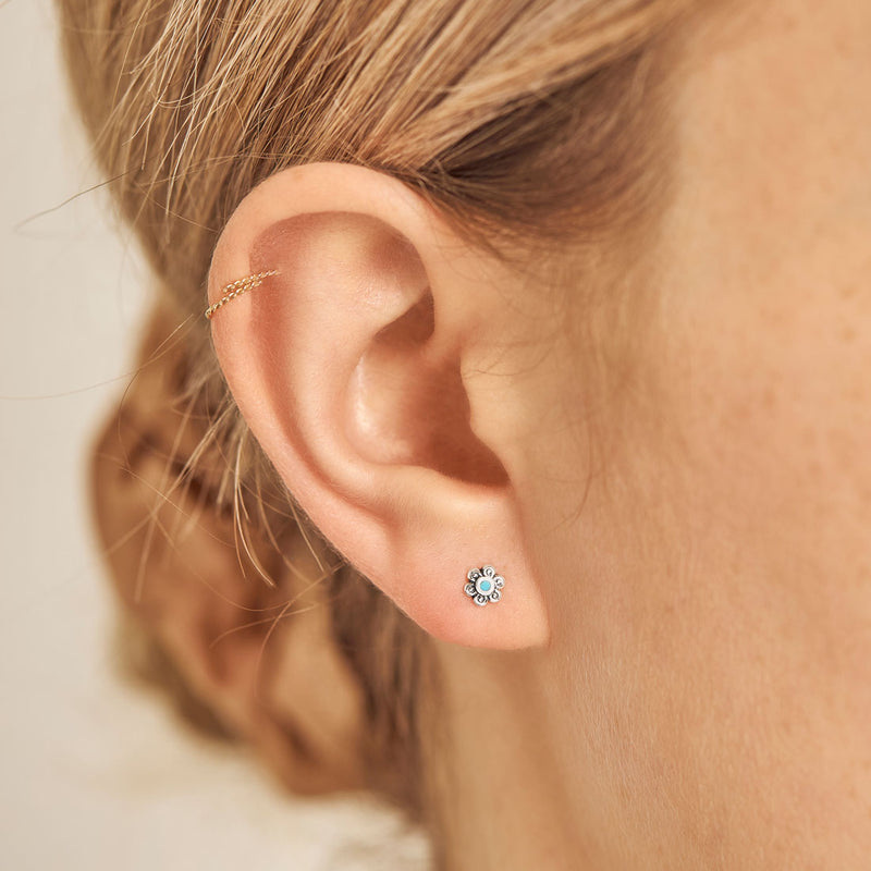 Dainty Blossom Turquoise Studs