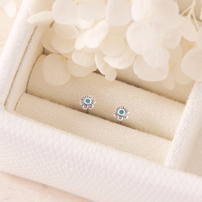 Dainty Blossom Turquoise Studs