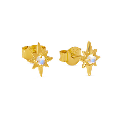 Astral Moonstone Studs Gold