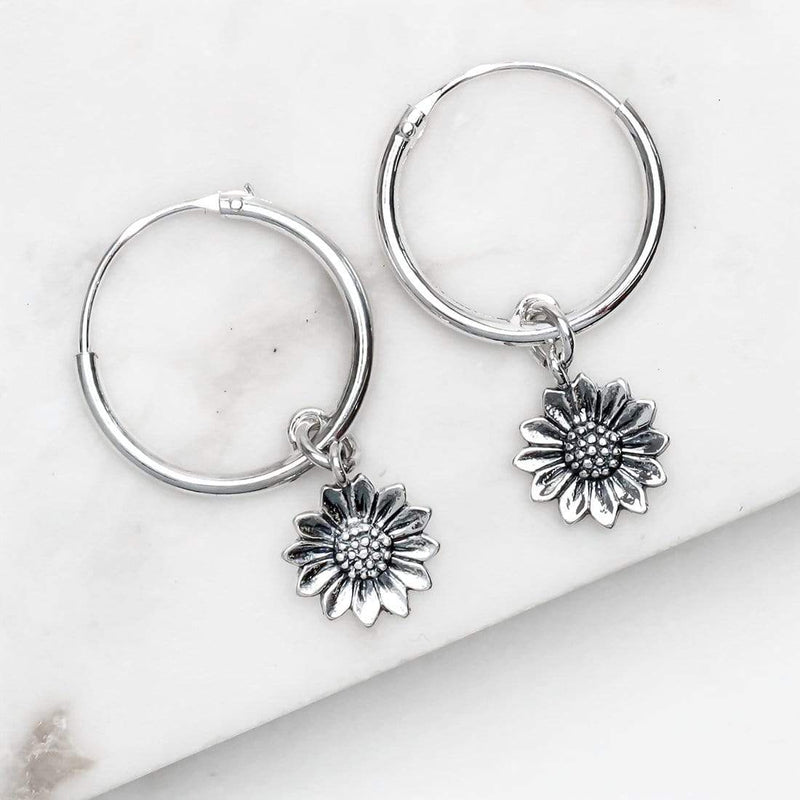 Midsummer Star Earrings Delicate Sunflower Sleepers