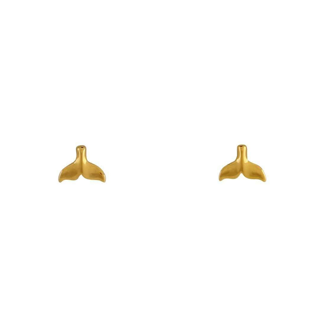 Midsummer Star Earrings Gold Baby Whale Tail Studs
