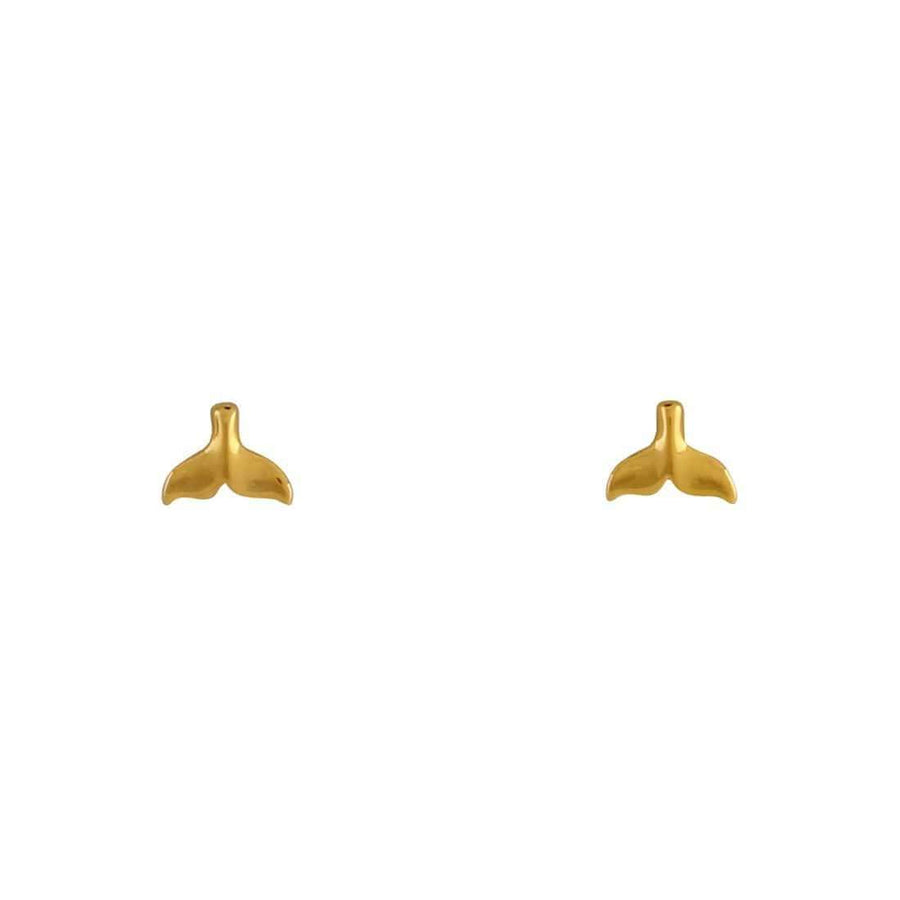 Midsummer Star Earrings Gold Baby Whale Tail Studs