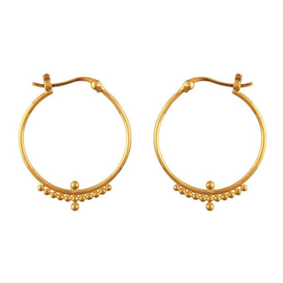 Midsummer Star Earrings Gold Beaded Horizon Hoops