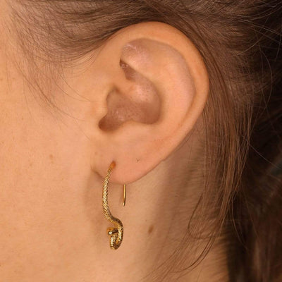 Midsummer Star Earrings Gold Cobra Hoop Earrings