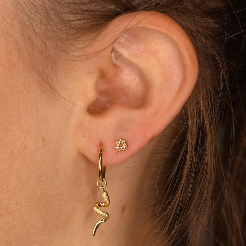 Midsummer Star Earrings Gold Serpent Sleepers