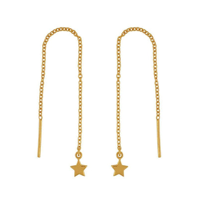 Midsummer Star Earrings Gold Stars Threaders