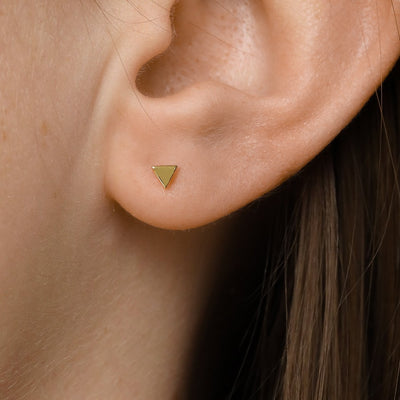 Midsummer Star Earrings Gold Super Fine Triangle Studs