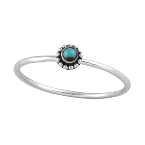 Dainty Beaded Turquoise Flower Ring