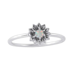 Midsummer Star Ring Delicate Sunflower Opal Ring