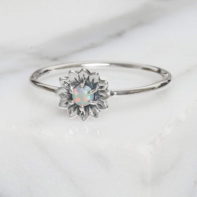 Midsummer Star Ring Delicate Sunflower Opal Ring