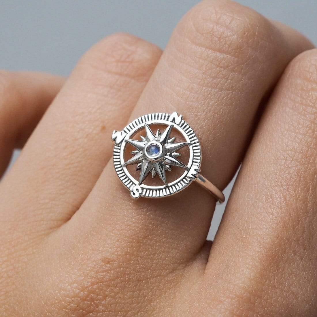 Guiding Light Compass Moonstone Ring – Midsummer Star